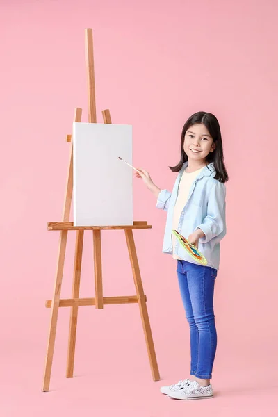 Cute Little Artist Color Background — Stock Photo, Image