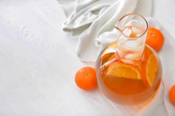 Kan Lekkere Koude Thee Tafel — Stockfoto