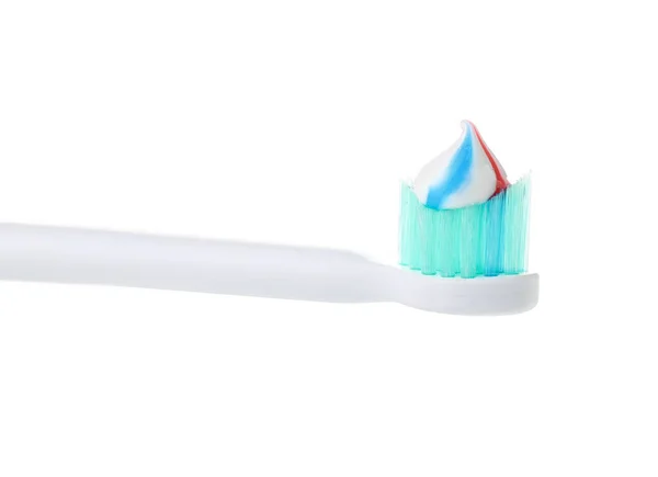 Brosse Dents Électrique Avec Pâte Sur Fond Blanc — Photo