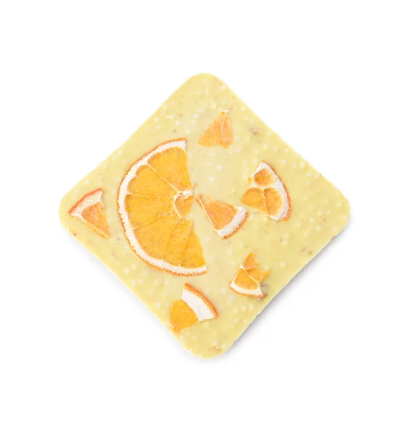 Sweet Tasty Chocolate Orange White Background — Stock Photo, Image
