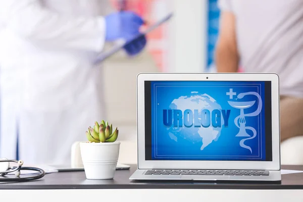 Modern Laptop Bordet Urologens Kontor — Stockfoto