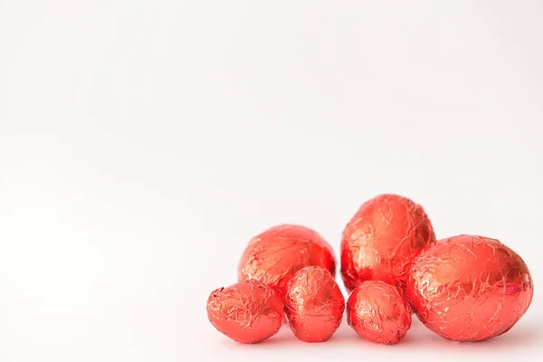 Sweet Chocolate Eggs White Background — Stock Photo, Image