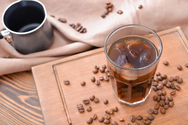 Glas Lekkere Ijskoffie Tafel — Stockfoto