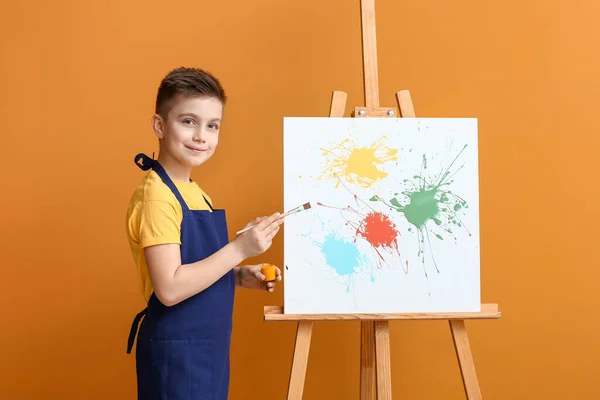 Cute Little Artysta Tle Koloru — Zdjęcie stockowe