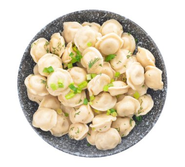 Beyaz arka planda lezzetli hamur tatlısı tabağı