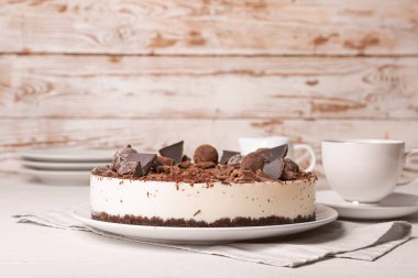 Lezzetli çikolatalı cheesecake.