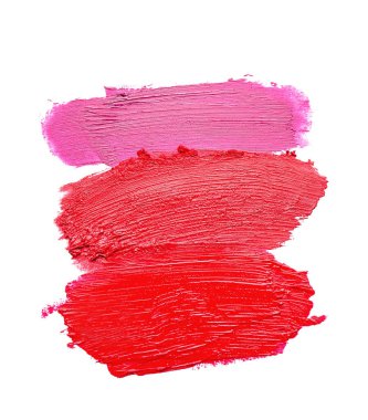 Beyaz arkaplanda parlak ruj izleri