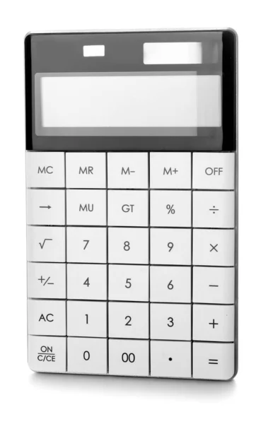 Moderna Calcolatrice Sfondo Bianco — Foto Stock