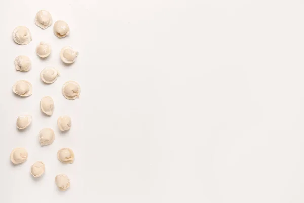 Fresh Raw Dumplings White Background — Stock Photo, Image