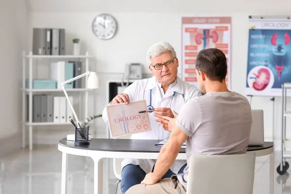 Jeune Homme Visite Urologue Clinique — Photo