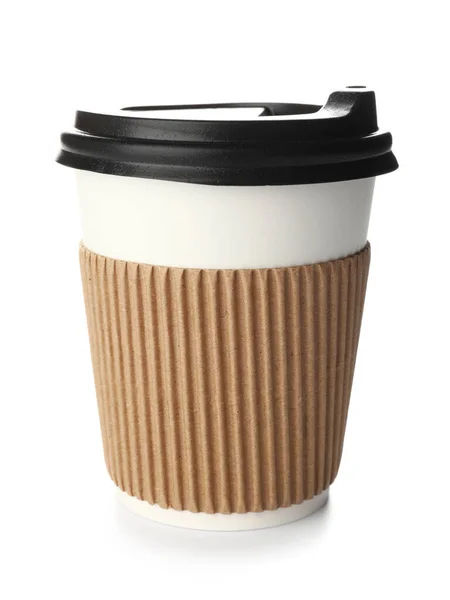 Kaffeetasse Zum Mitnehmen Auf Weißem Hintergrund — Stockfoto