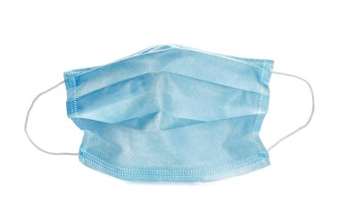 Beyaz arkaplanda tıbbi maske