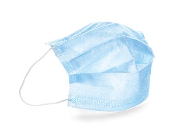 Beyaz arkaplanda tıbbi maske
