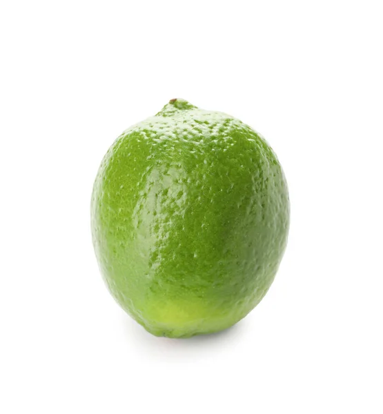 Groene Kalk Witte Achtergrond — Stockfoto