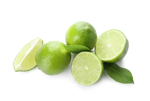 Gröna Lime Vit Bakgrund — Stockfoto