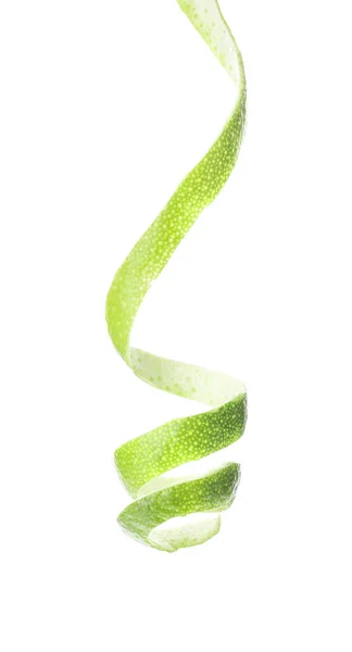 Peel Green Lime White Background — Stock Photo, Image