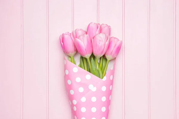 Bouquet Bellissimi Fiori Sfondo Legno — Foto Stock