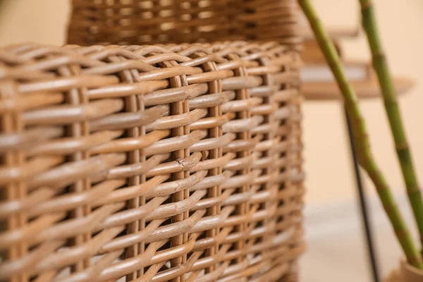 Stylish Wicker Armchair Room Closeup — Stock Photo, Image