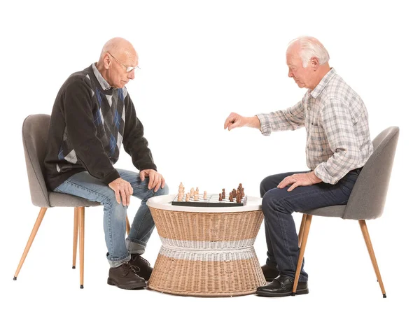 배경에서 체스를 노인들의 — 스톡 사진