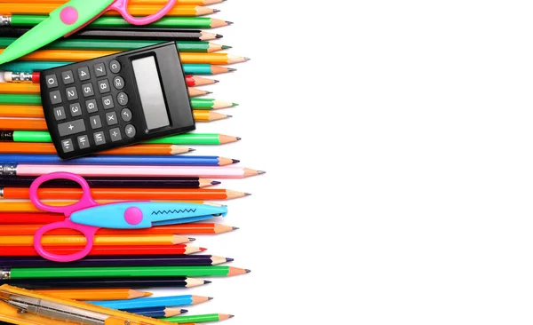 School Supplies White Background — Stock Photo, Image