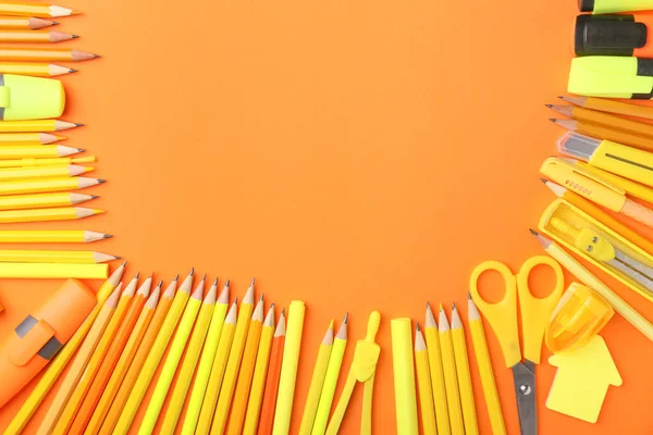 School Supplies Color Background — Stock Photo, Image