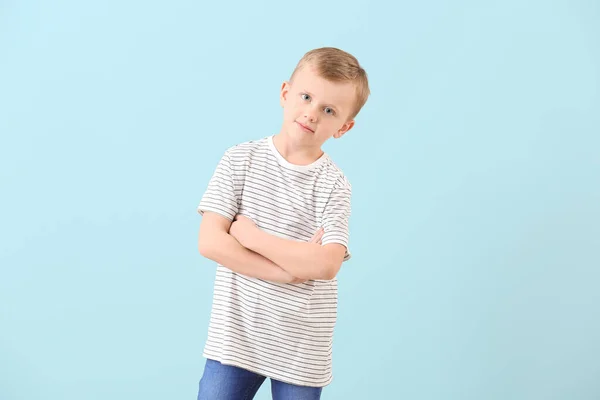 Cute Little Boy Light Background — Stock Photo, Image