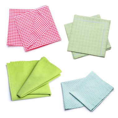 Beyaz arka planda temiz peçeteler