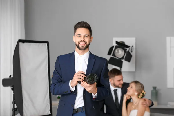 Portrait Male Photographer Studio — Stock Photo, Image