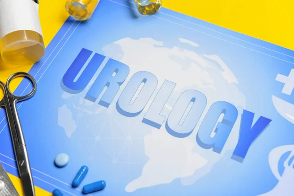 Бумажный Лист Текстом Urology Цветном Фоне — стоковое фото
