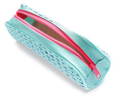 Beyaz arkaplanda kalem çantası