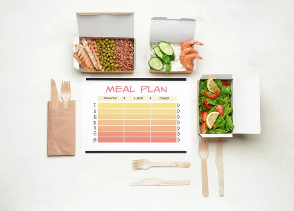 Beyaz Arka Planda Sağlıklı Ürünler Yemek Planı — Stok fotoğraf