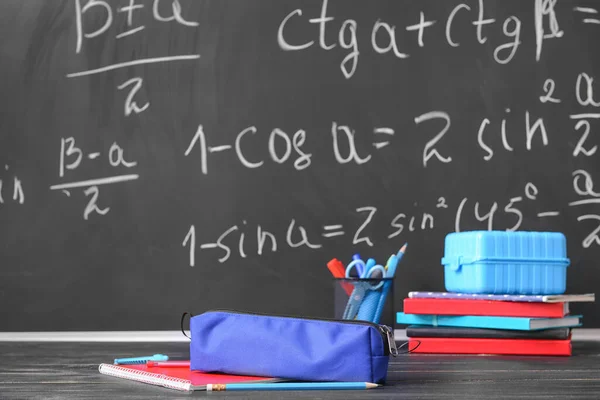 Pencil Bag Stationery Desk Classroom — Stock Photo, Image