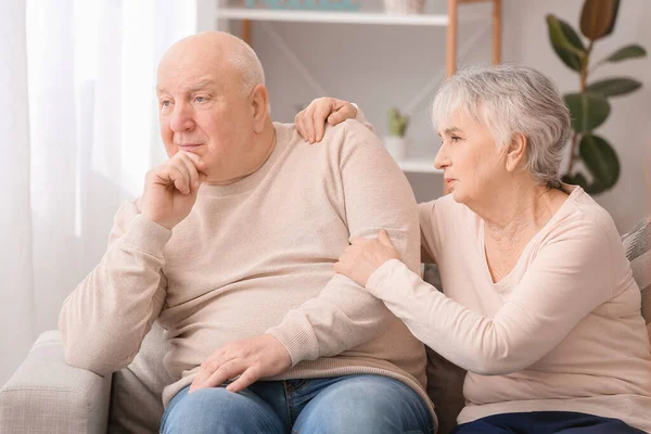 Elderly People Suffering Mental Disability Home — Stock Photo, Image