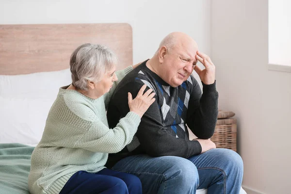 Elderly People Suffering Mental Disability Home — Stock Photo, Image