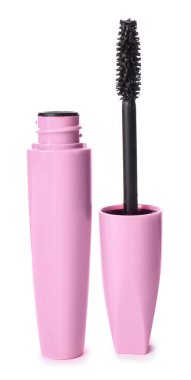 Beyaz arkaplanda siyah rimel