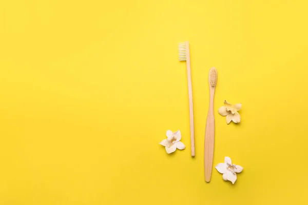 Tooth Brushes Color Background — Stock Photo, Image