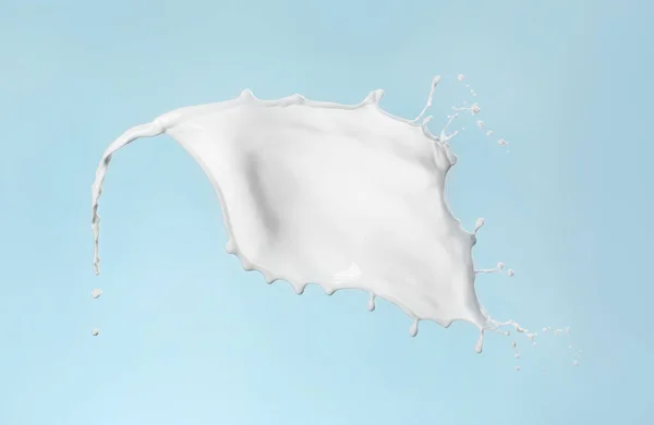 Splash Του Γάλακτος Στο Φόντο Χρώμα — Φωτογραφία Αρχείου