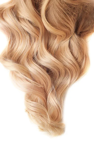 Beaux Cheveux Blonds Sur Fond Blanc — Photo