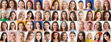 Farklı insanlarla fotoğraf kolajı