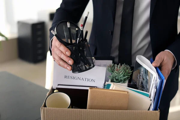 Fired Worker Packing Things Office — Stock Photo, Image