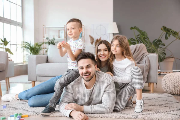 Happy Family Spending Time Together Home — Stock Photo, Image