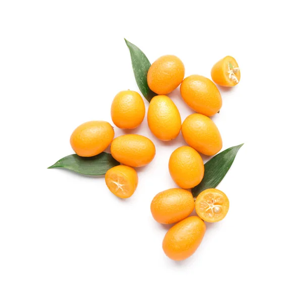 Tasty Kumquat Fruit White Background — Stock Photo, Image