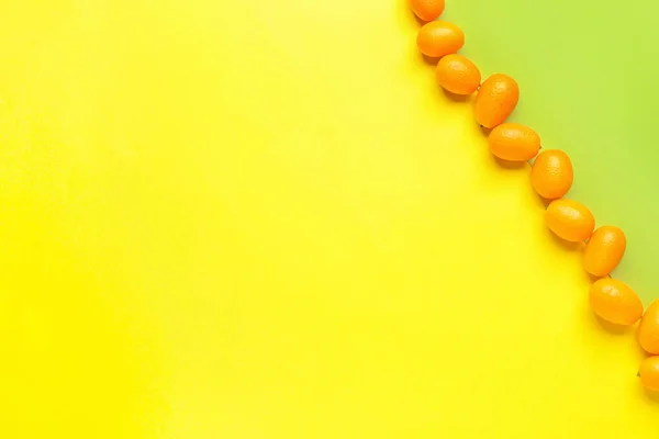 Tasty Kumquat Fruit Color Background — Stock Photo, Image