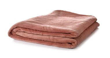 Beyaz arkaplanda yumuşak battaniye