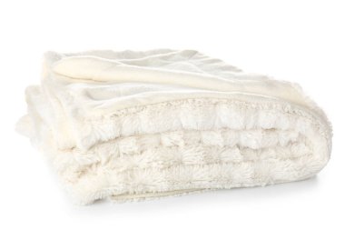 Beyaz arkaplanda yumuşak battaniye