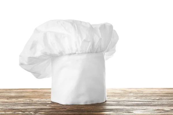 Chef Hat Table White Background — Stock Photo, Image