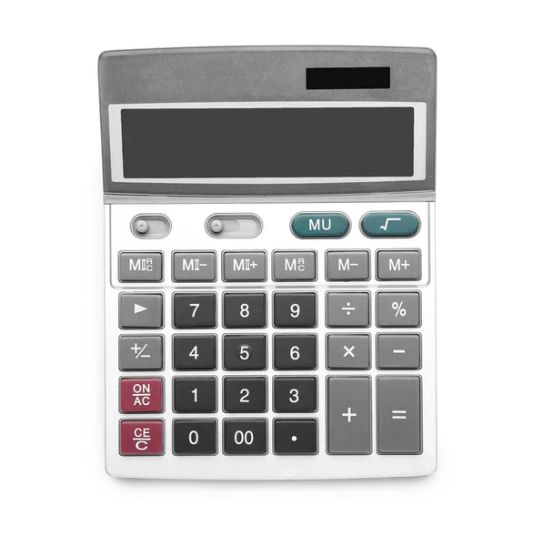 Calculadora Moderna Sobre Fundo Branco — Fotografia de Stock
