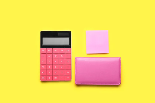 Modern Calculator Stationery Color Background — Stock Photo, Image