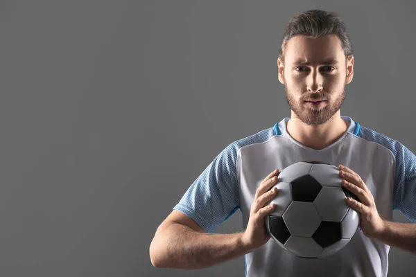 Silueta Jugador Fútbol Masculino Sobre Fondo Oscuro — Foto de Stock