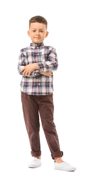 Cute Little Boy White Background — Stock Photo, Image